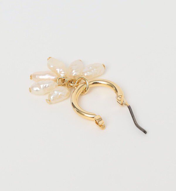 quaranciel「quaranciel: ミニ 淡水パール フラワーデザイン フープ ピアス」|ピアス|