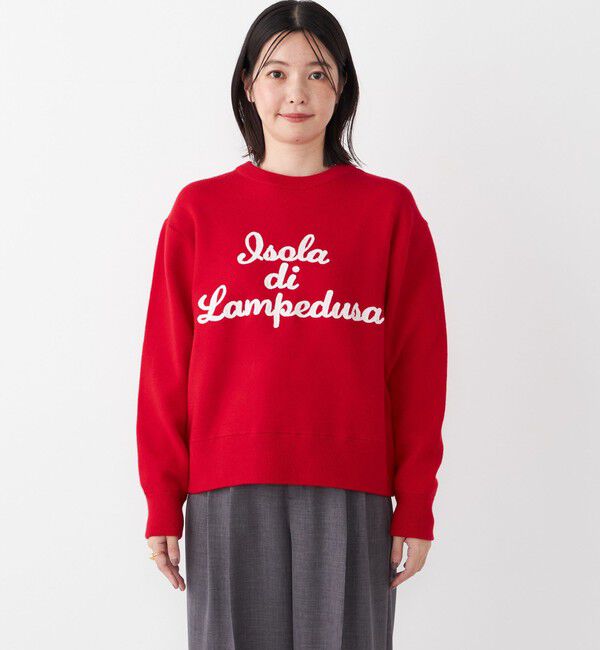 SHIPS Colors 「SHIPS Colors:〈手洗い可能〉スウェット ライク サガラ ロゴ ニット◇」|ニット・セーター|