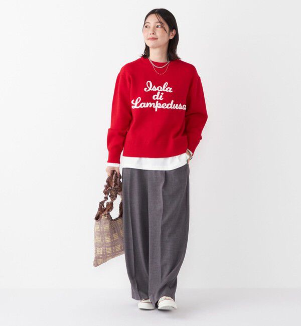 SHIPS Colors 「SHIPS Colors:〈手洗い可能〉スウェット ライク サガラ ロゴ ニット◇」|ニット・セーター|