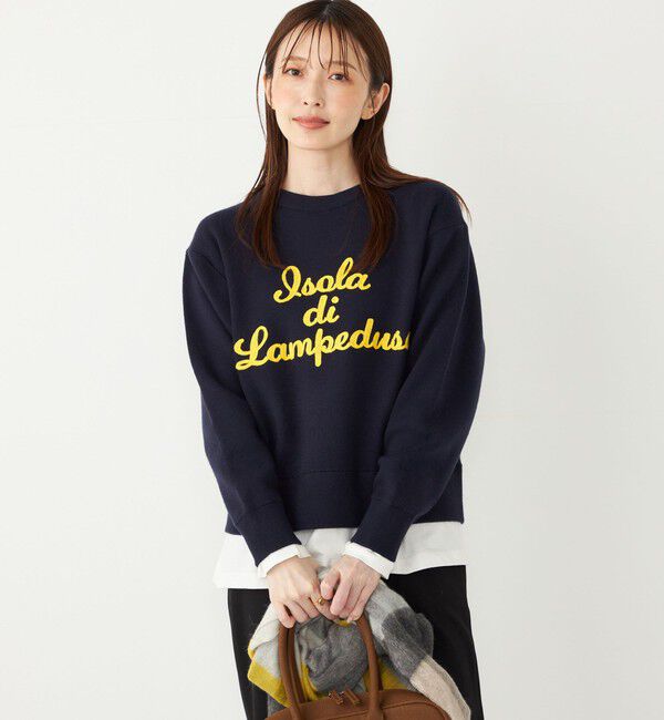 SHIPS Colors 「SHIPS Colors:〈手洗い可能〉スウェット ライク サガラ ロゴ ニット◇」|ニット・セーター|