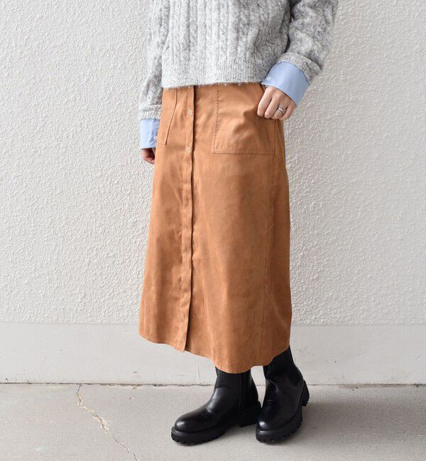 SHIPS Colors 「SHIPS Colors:フェイクスエード（ポリエステル）スカート◇」|台形|