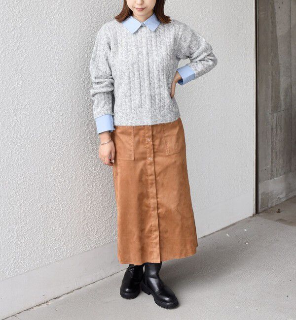 SHIPS Colors 「SHIPS Colors:フェイクスエード（ポリエステル）スカート◇」|台形|