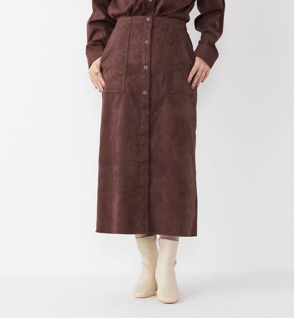 SHIPS Colors 「SHIPS Colors:フェイクスエード（ポリエステル）スカート◇」|台形|
