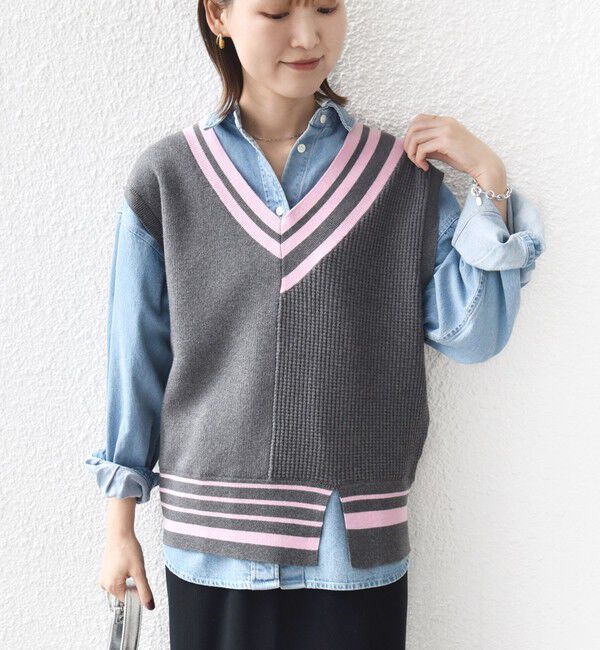 SHIPS for women「【WEB限定】〈手洗い可能〉チルデン ニット ベスト」|ベスト・ジレ|