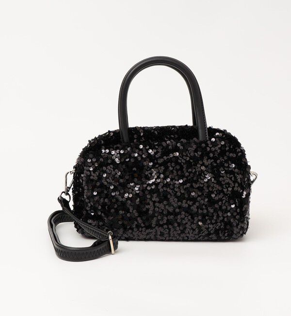 quaranciel「quaranciel: 2way スパンコール スクエア ボストン ショルダーバッグ」|ショルダー・メッセンジャー|