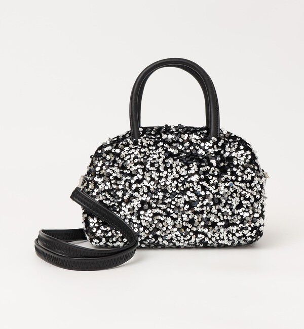 quaranciel「quaranciel: 2way スパンコール スクエア ボストン ショルダーバッグ」|ショルダー・メッセンジャー|