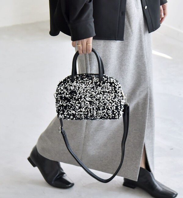 quaranciel「quaranciel: 2way スパンコール スクエア ボストン ショルダーバッグ」|ショルダー・メッセンジャー|