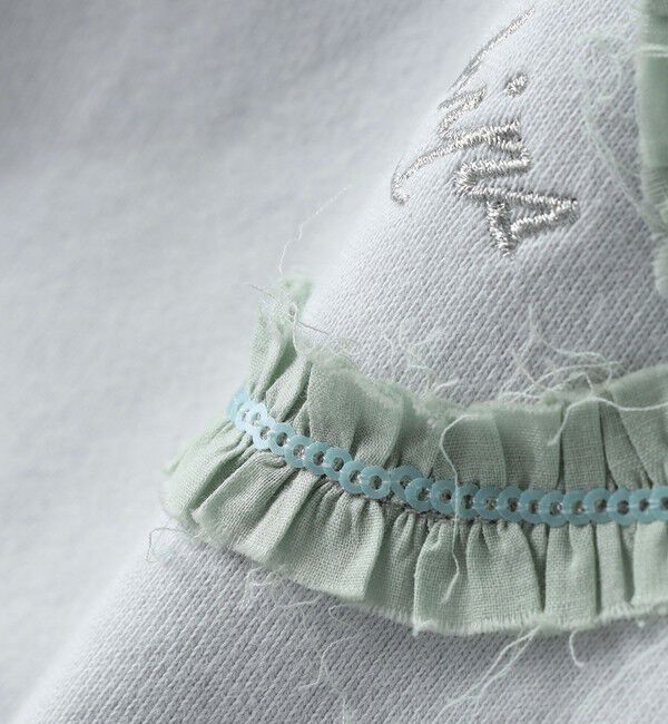 SHIPS KIDS「SHIPS KIDS:80～90cm / スパンコール フリル スウェット」|スウェット・ジャージ|