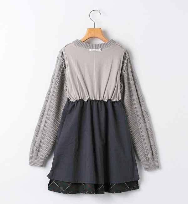 SHIPS KIDS「SHIPS KIDS:140～150cm /〈洗濯機可能〉ケーブルニット ドッキング ワンピース」|ワンピース|