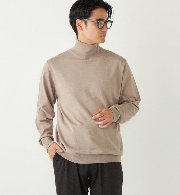 SHIPS Colors 「SHIPS Colors:〈手洗い可能〉アンチピリング 12ゲージ タートルネック ニット」|ニット・セーター|ベージュ