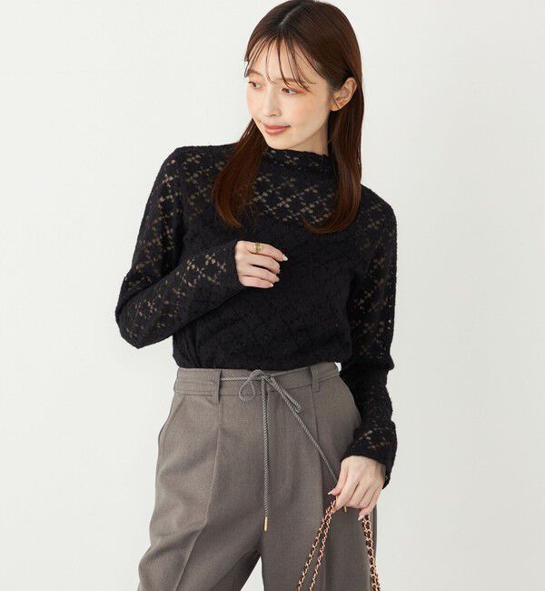 SHIPS Colors 「SHIPS Colors:〈手洗い可能〉起毛レース インナートップス」|Tシャツ・カットソー|