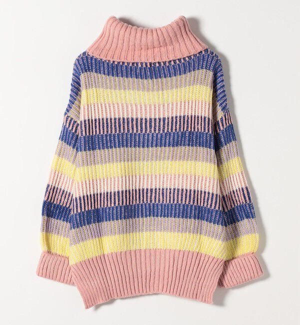 SHIPS any「CARA＆THE SKY:〈洗濯機可能〉マルチボーダー タートルネック ニット プルオーバー」|ニット・セーター|