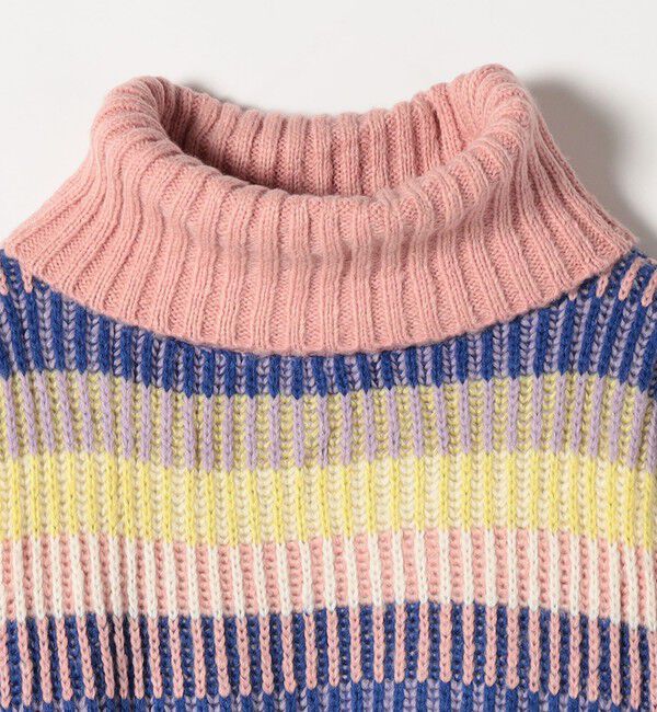 SHIPS any「CARA＆THE SKY:〈洗濯機可能〉マルチボーダー タートルネック ニット プルオーバー」|ニット・セーター|