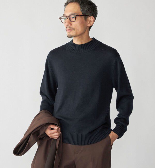 SHIPS「SHIPS:〈手洗い可能〉9ゲージ コンフォート モックネック プルオーバー ニット」|ニット・セーター|