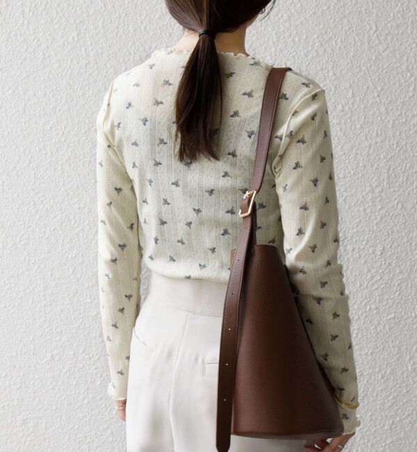 SHIPS any「《予約》SHIPS any:〈洗濯機可能〉フラワー プリント ボトルネック ロングスリーブ TEE」|Tシャツ・カットソー|