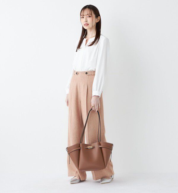 SHIPS Colors 「《予約》SHIPS Colors:〈手洗い可能〉2WAY ノーカラー ブラウス◆」|シャツ・ブラウス|