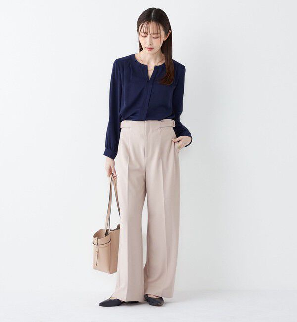 SHIPS Colors 「《予約》SHIPS Colors:〈手洗い可能〉2WAY ノーカラー ブラウス◆」|シャツ・ブラウス|