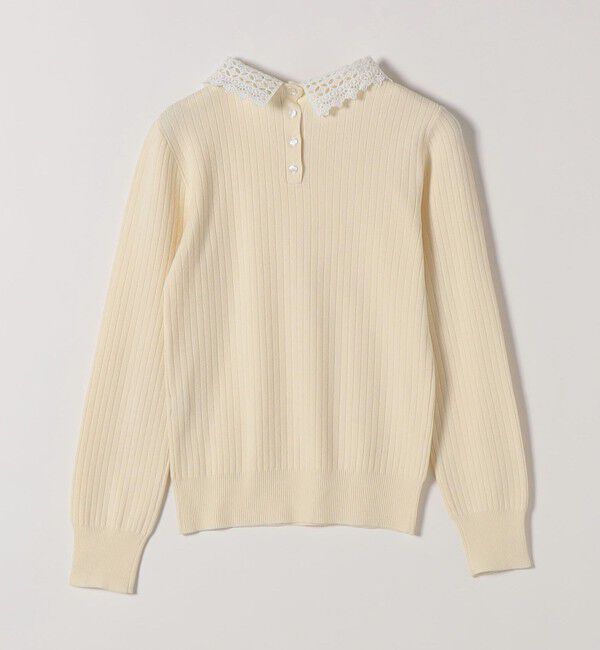 SHIPS any「《予約》SHIPS any:〈手洗い可能〉2WAY レース カラー リブ ニット プルオーバー」|ニット・セーター|