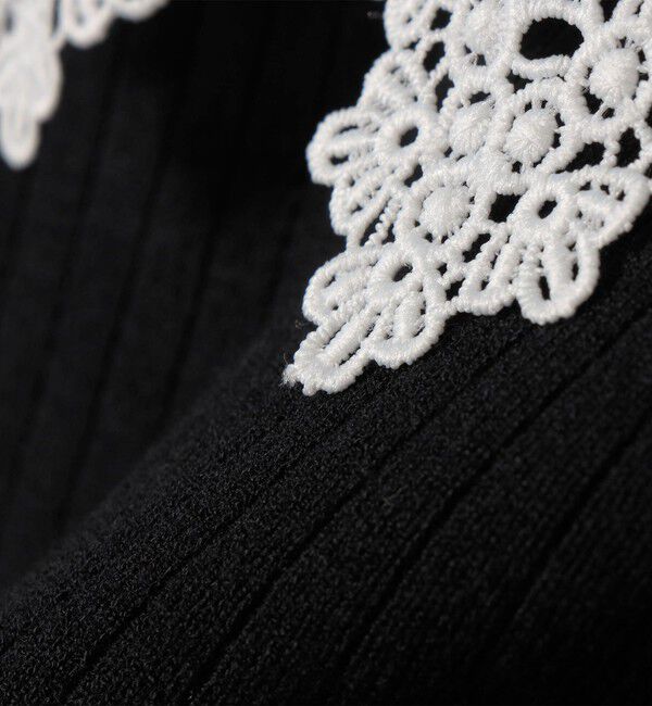 SHIPS any「《予約》SHIPS any:〈手洗い可能〉2WAY レース カラー リブ ニット プルオーバー」|ニット・セーター|