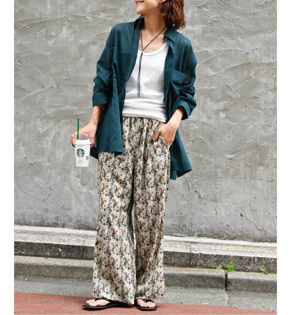 OUTDOOR PRODUCTS Usual Things「ペイズリープリントイージーパンツ セットアップ対応可」|スラックス|