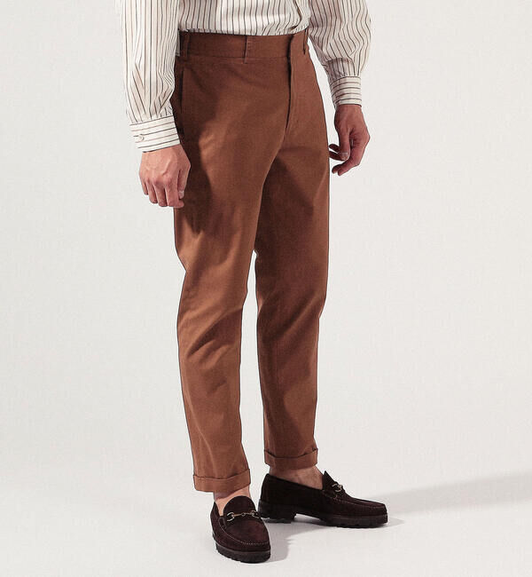 TOMORROWLAND MENS「マイクロピーチ スリムテーパードイージーパンツ」|その他|