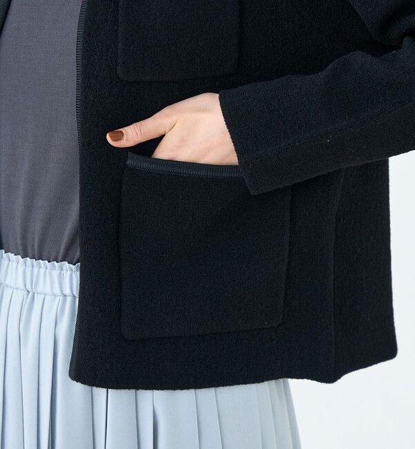 ウールナイロンブークレー フロントオープンカーディガン（Ballsey