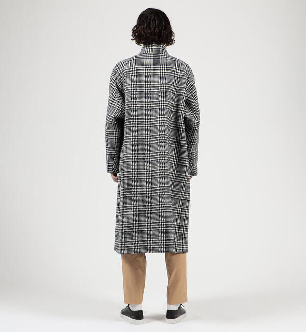 CABaN「CABaN ウールダブルフェイス グレンチェックスタンドカラーコート」|ステンカラーコート|