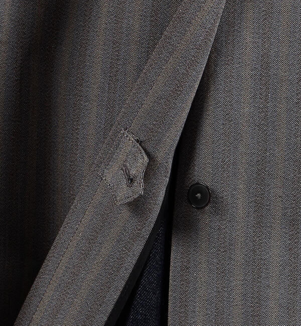 TOMORROWLAND MENS「シルクコットンボンディング ヘリンボーン ステンカラーコート」|ステンカラーコート|