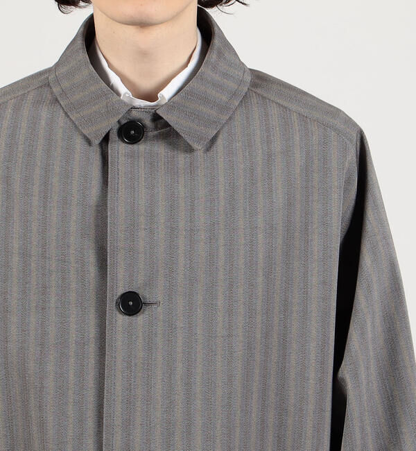 TOMORROWLAND MENS「シルクコットンボンディング ヘリンボーン ステンカラーコート」|ステンカラーコート|