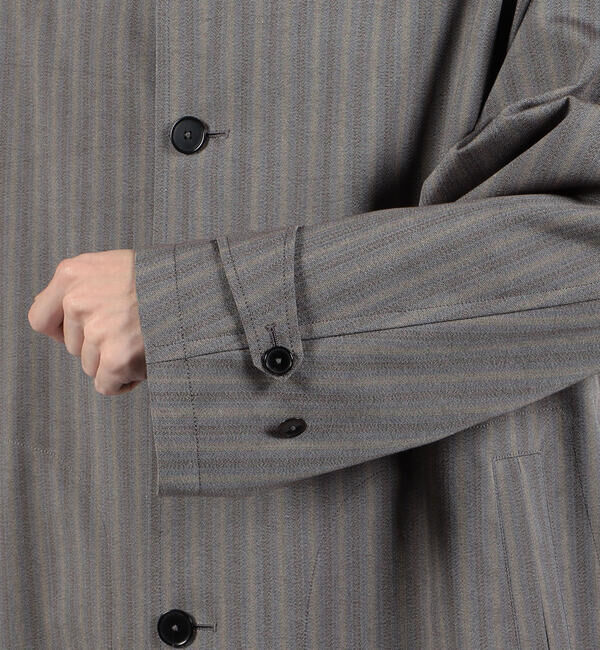 TOMORROWLAND MENS「シルクコットンボンディング ヘリンボーン ステンカラーコート」|ステンカラーコート|