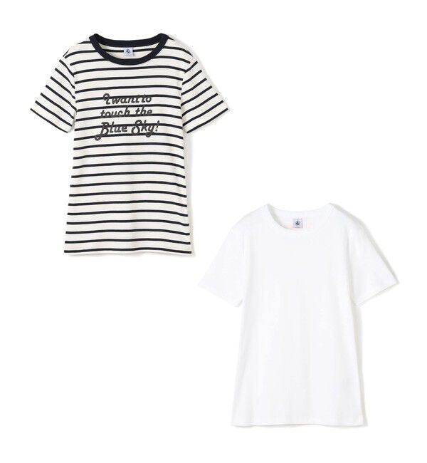TOMORROWLAND BUYING WEAR「【別注】Petit Bateau&times;TOMORROWLAND Tシャツ 2枚組セット」|Tシャツ・カットソー|12 ホワイト系