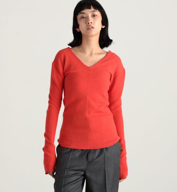 Edition「ストレッチラムVネックプルオーバー」|ニット・セーター|