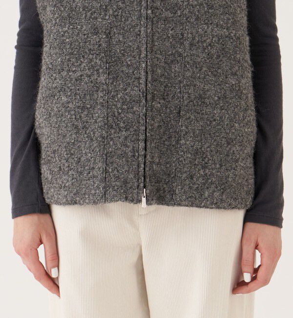 GALERIE VIE「アルパカウールツイード スタンドカラーベスト」|ダウンベスト・ベスト|