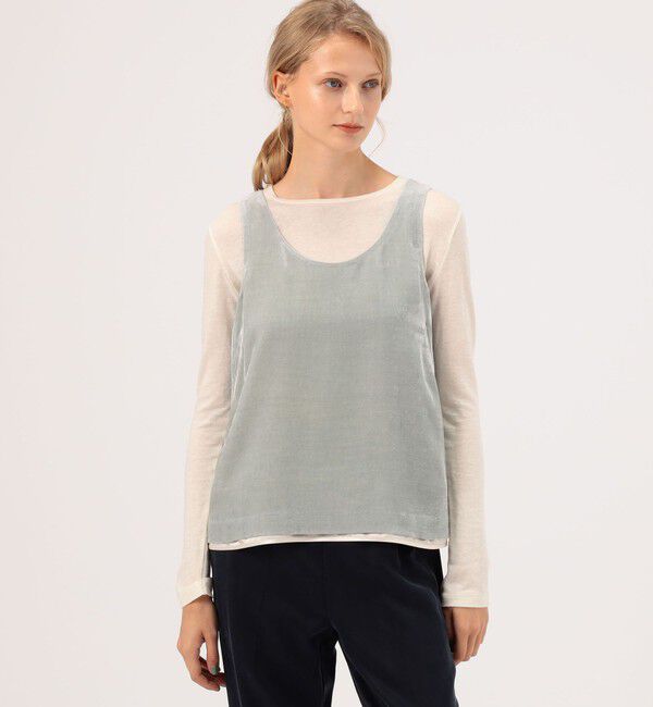 BACCA「レーヨンキュプラ ベルベット タンクブラウス」|タンクトップ|