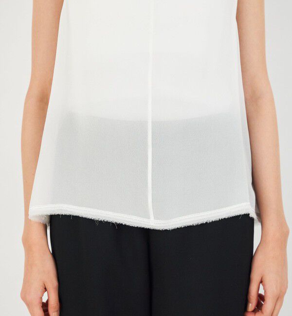 DES PRES「シルクシフォン ハイネックノースリーブブラウス」|シャツ・ブラウス|