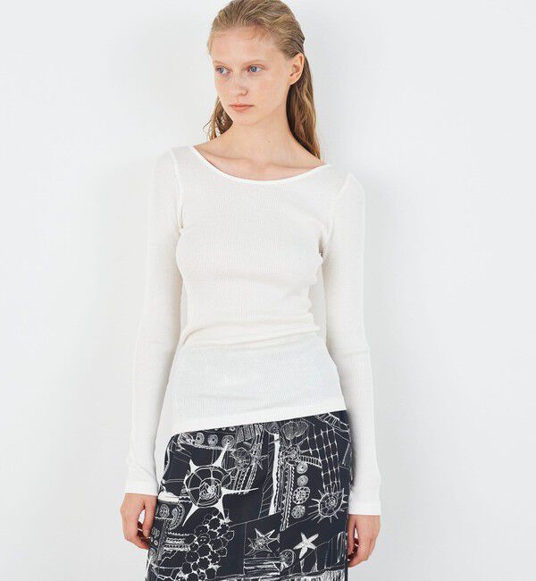 DES PRES「シルクコットンリブ ラウンドネックプルオーバー」|Tシャツ・カットソー|