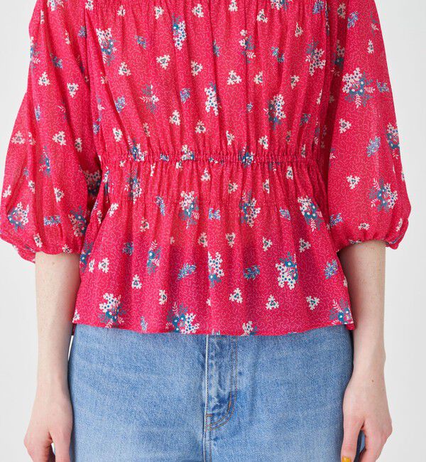 SOULEIADO「コットンジョーゼットプリント シャーリングブラウス」|シャツ・ブラウス|