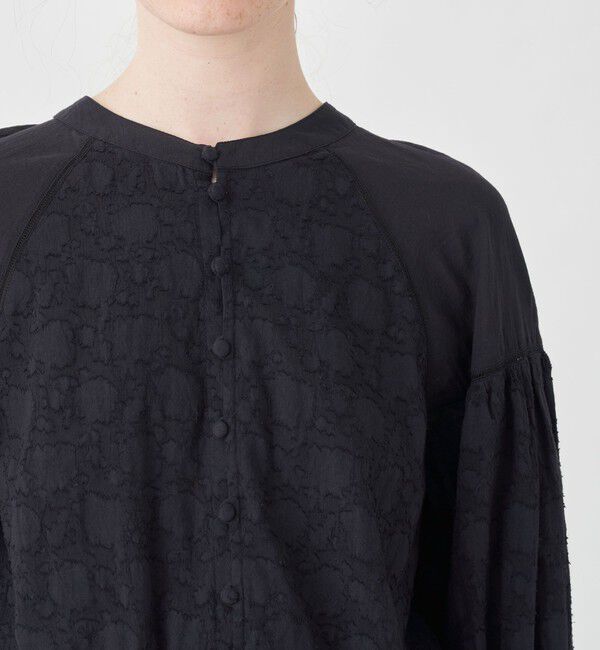 SOULEIADO「コットンカットジャカード クロップドブラウス」|シャツ・ブラウス|