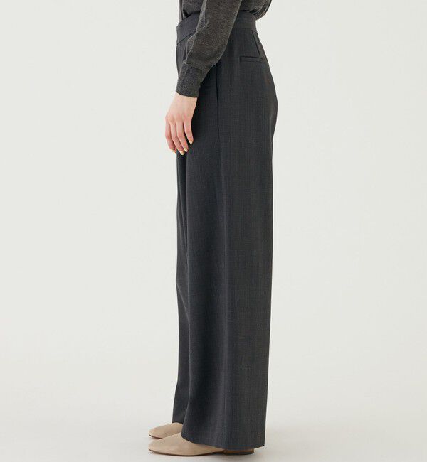 GALERIE VIE「レーヨンウールデラヴェ ワイドタックパンツ」|スラックス|