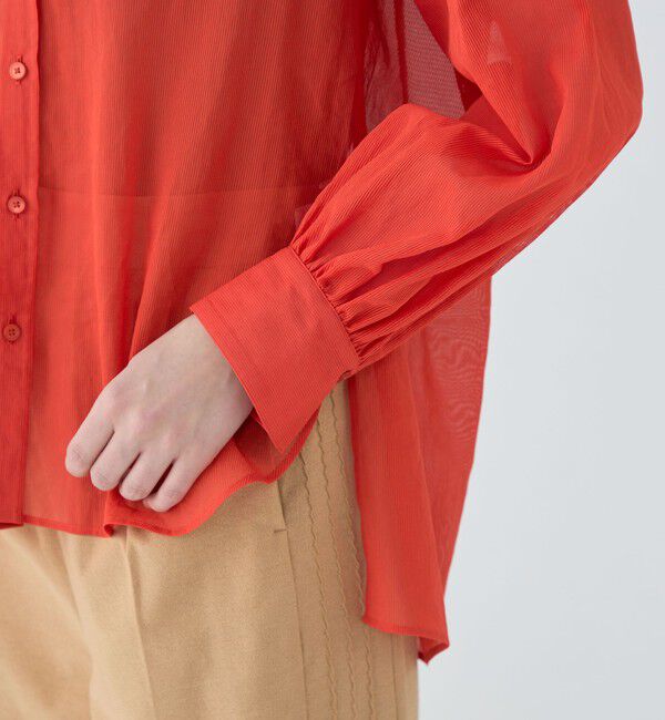 MACPHEE「アキハストライプ バンドカラーシャツ」|シャツ・ブラウス|