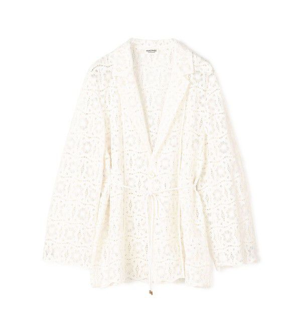 MACPHEE「ゲオフラワーレース シングルブレストジャケット」|テーラードジャケット|11 ホワイト
