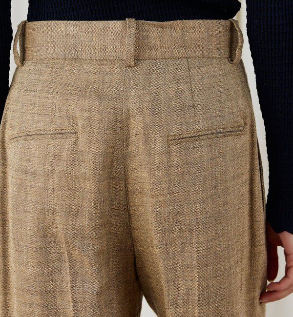 DES PRES「リネンシルクコットンヘリンボーン ワイドシルエットパンツ」|チノ|