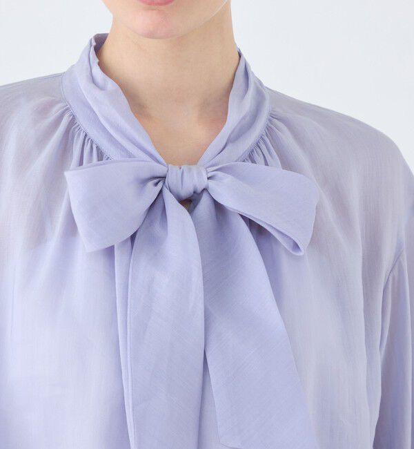 Ballsey「スムースラミー バイヤスボウタイブラウス」|シャツ・ブラウス|