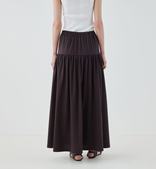 GALERIE VIE「ファインコットン ギャザーマキシスカート」|フレア|