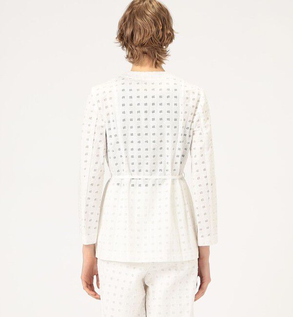 Ballsey「コットンエンブロイダリー Vカラージャケット」|ノーカラージャケット|