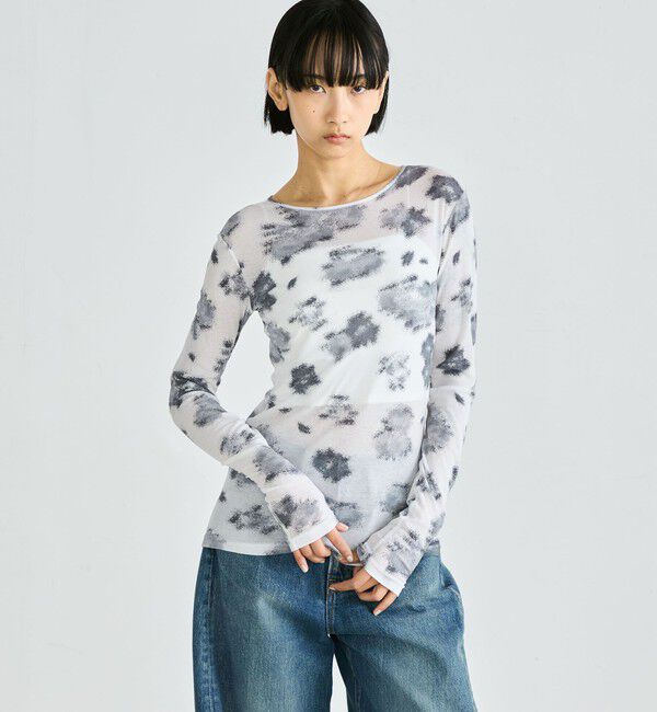 Edition「フラワープリント ロンスリーブトップス」|Tシャツ・カットソー|