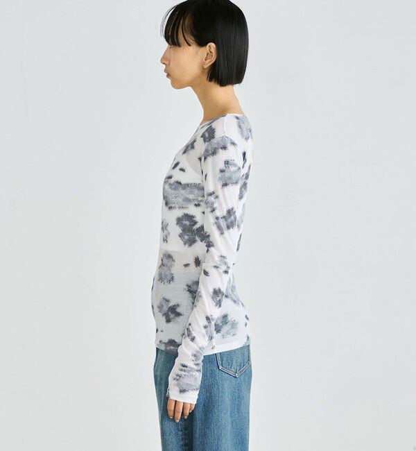 Edition「フラワープリント ロンスリーブトップス」|Tシャツ・カットソー|