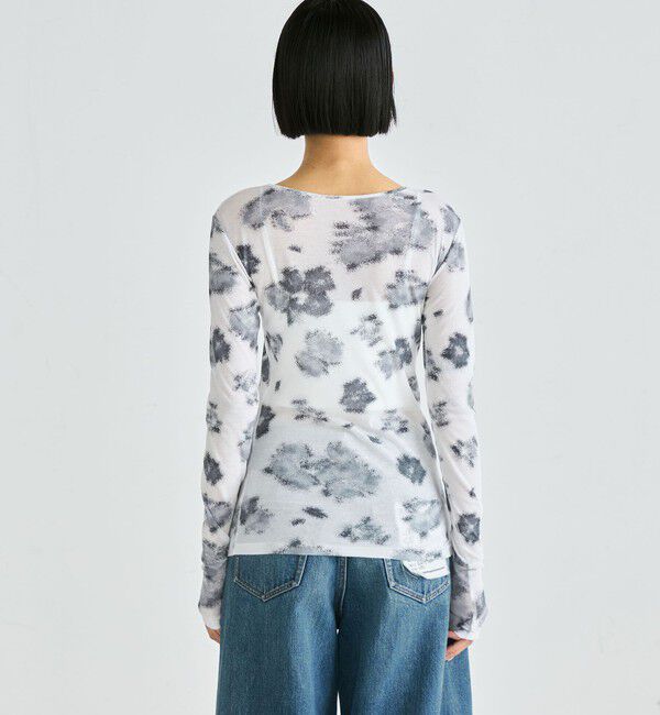 Edition「フラワープリント ロンスリーブトップス」|Tシャツ・カットソー|