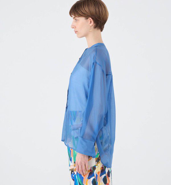 Ballsey「セルロースポリエステルオーガンジー サイドギャザーシャツ」|シャツ・ブラウス|