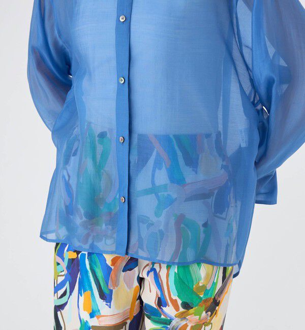 Ballsey「セルロースポリエステルオーガンジー サイドギャザーシャツ」|シャツ・ブラウス|